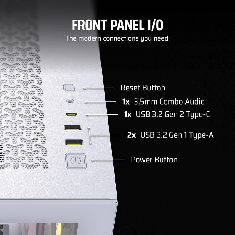 CORSAIR iCUE LINK 3500X RGB White 白色 Tempered Glass Mid-Tower Case CC-9011281-WW