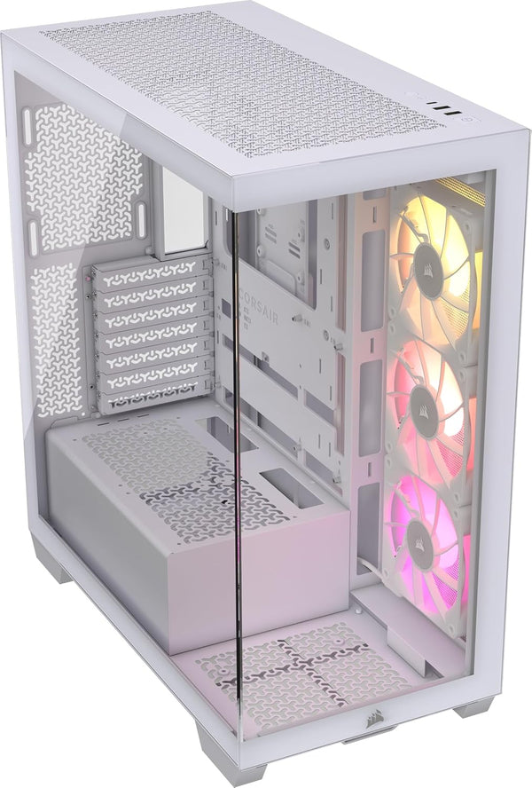 CORSAIR iCUE LINK 3500X RGB White White Tempered Glass Mid-Tower Case CC-9011281-WW 