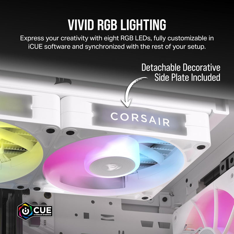 Corsair iCUE LINK RX120 RGB Starter Kit 120mm PWM Fan - White (Triple Pack) CO-9051022-WW 