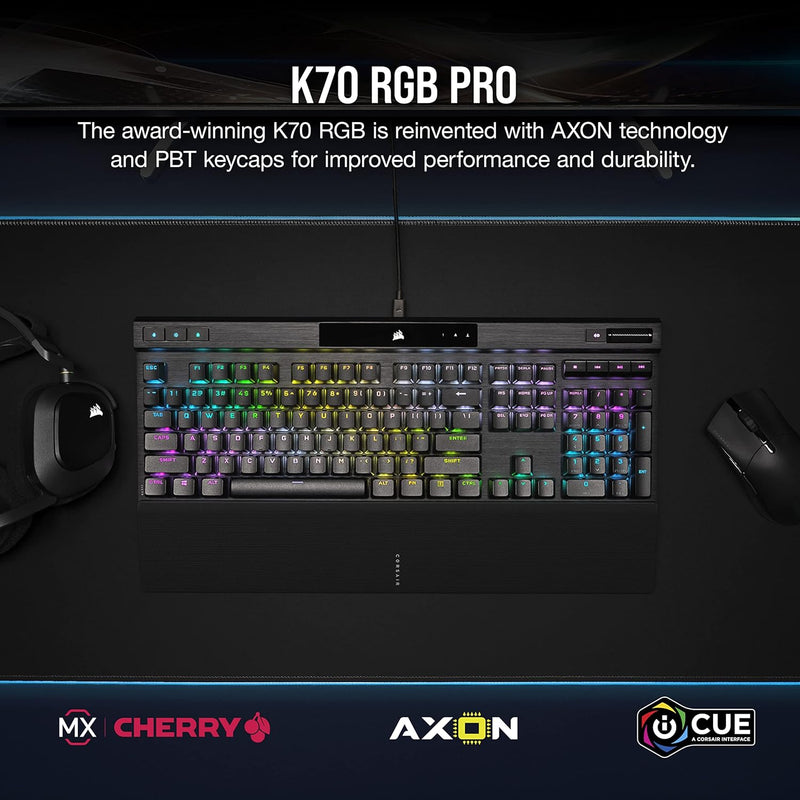 【CORSAIR 5月份電競產品優惠】Corsair K70 RGB PRO Mechanical Gaming Keyboard with PBT DOUBLE SHOT PRO Keycaps - CHERRY® MX Brown CH-9109412-NA