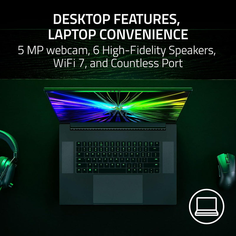 Razer Blade 18 Flagship Gaming Laptop Black (18" 300Hz QHD+ / Intel Core i9-14900HX / 32GB DDR5 / RTX 4070 8GB / 1TB SSD / Win 11 Home) RZ09-0509SEK3-R341