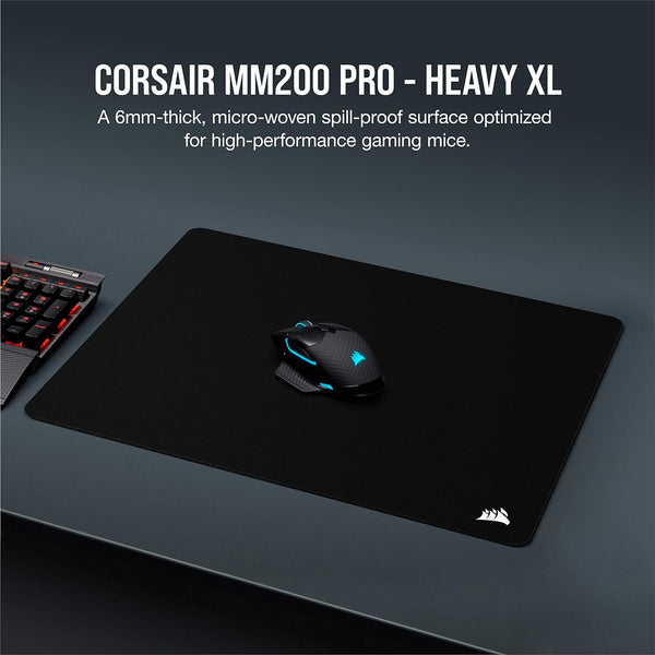 【CORSAIR 5月份電競產品優惠】Corsair MM200 PRO Premium Spill-Proof Cloth Gaming Mouse Pad — Heavy XL, Black CH-9412660-WW