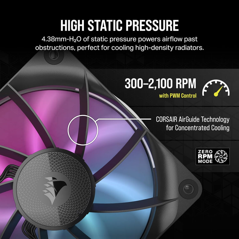 Corsair iCUE LINK RX120 RGB 120mm PWM Single Fan Expansion - Black 黑色 (單件裝) CO-9051017-WW