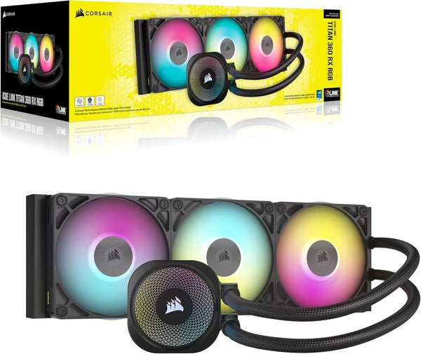 CORSAIR iCUE LINK TITAN 360 RX RGB 360mm Liquid CPU Cooler CW-9061018-WW 