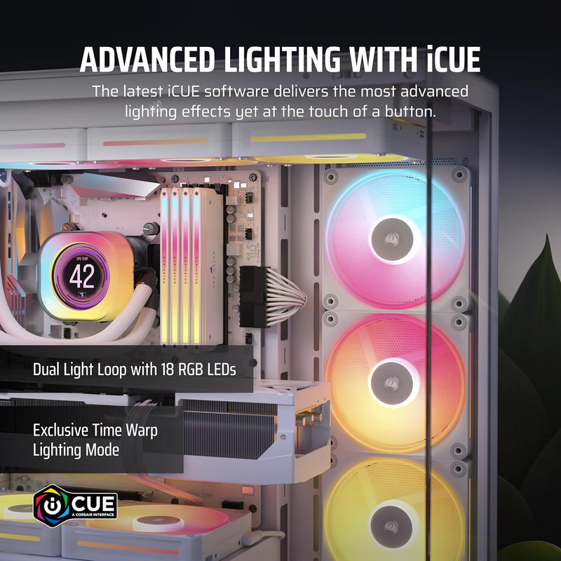Corsair iCUE LINK LX140-R RGB Expansion White 140mm PWM Reverse PC Case Fan (CO-9051055-WW)