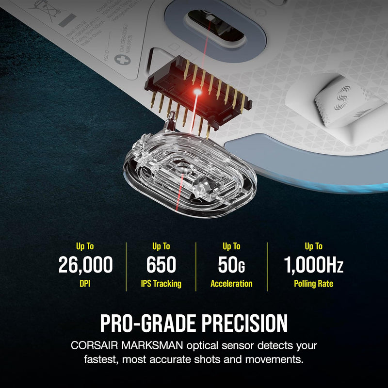 Corsair M75 WIRELESS Lightweight RGB ultra-lightweight wireless gaming mouse White CH-931D011-AP 