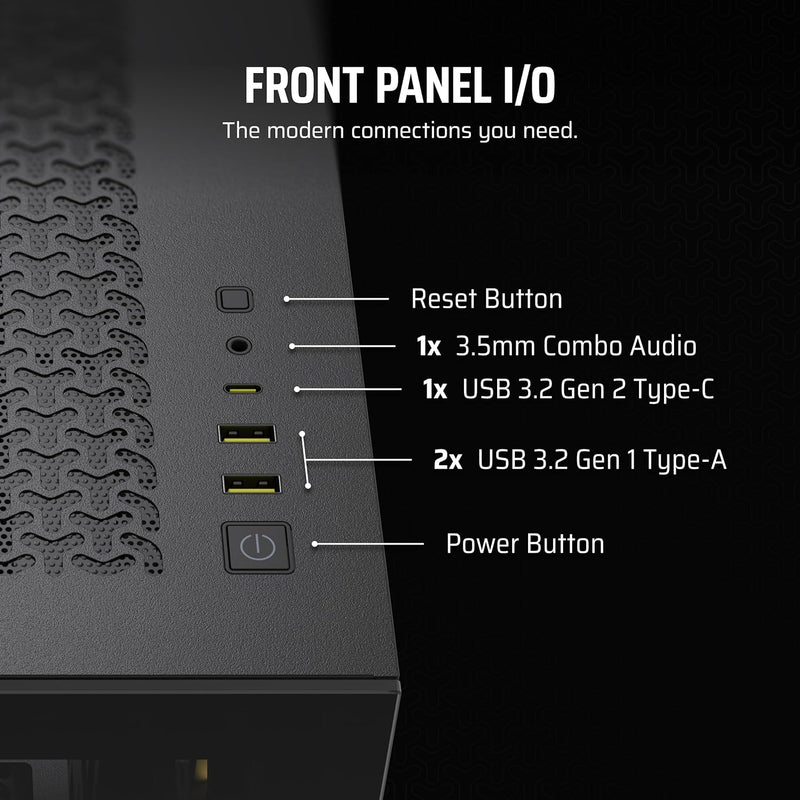 CORSAIR iCUE LINK 3500X RGB Black 黑色 Tempered Glass Mid-Tower Case CC-9011280-WW