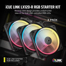 Corsair iCUE LINK LX120-R RGB Starter Kit Black 120mm PWM Reverse 反葉 PC Case Triple Pack (3件裝) (CO-9051050-WW)