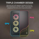 Corsair AIR 5400 LX-R ARGB iCUE LINK - Black 黑色 Triple Chamber ATX Case (CC-9011320-WW)