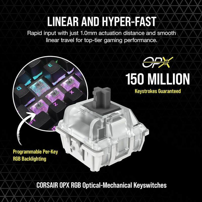 [New Year Offer] Corsair K70 RGB TKL CHAMPION Series Optical-Mechanical Gaming Keyboard with PBT DOUBLE SHOT PRO Keycaps CH-911901A-NA