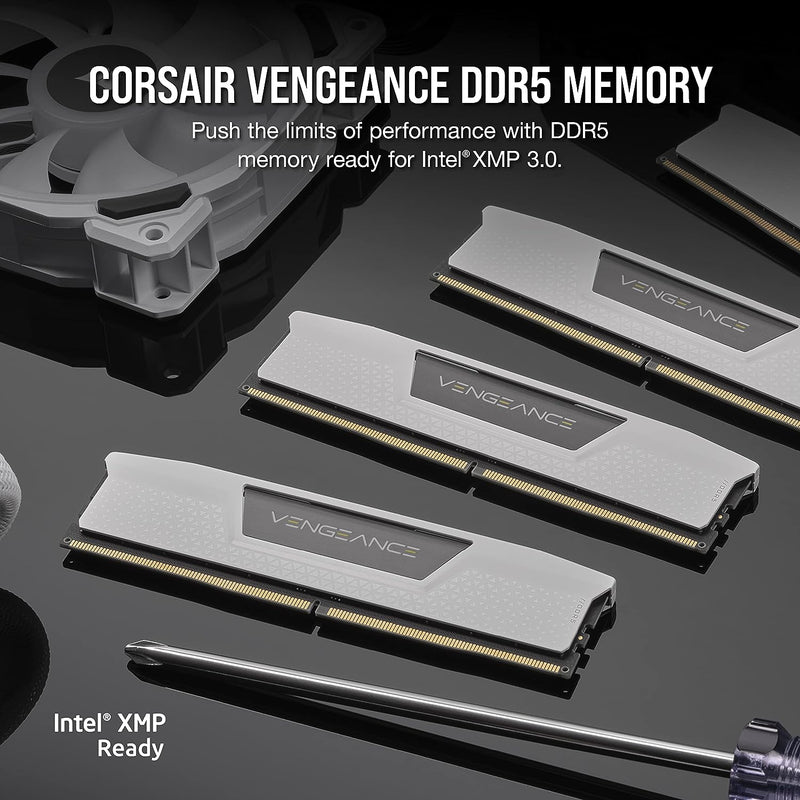 CORSAIR 64GB Kit (2x32GB) VENGEANCE White CMK64GX5M2B5600C40W DDR5 5600MHz Memory