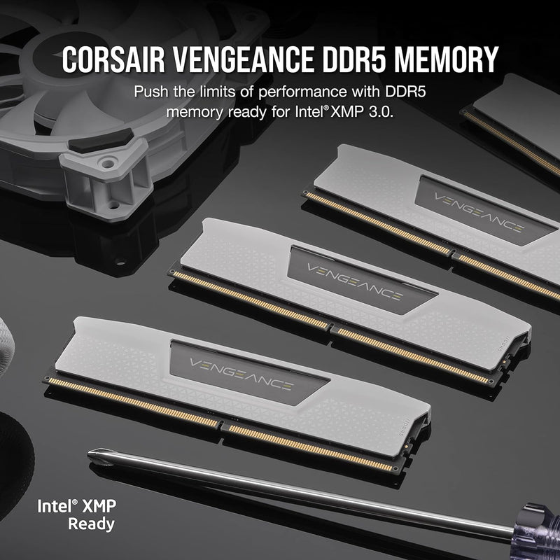 CORSAIR 32GB Kit (2x16GB) VENGEANCER White CMK32GX5M2B6400C32W DDR5 6400MHz Memory 