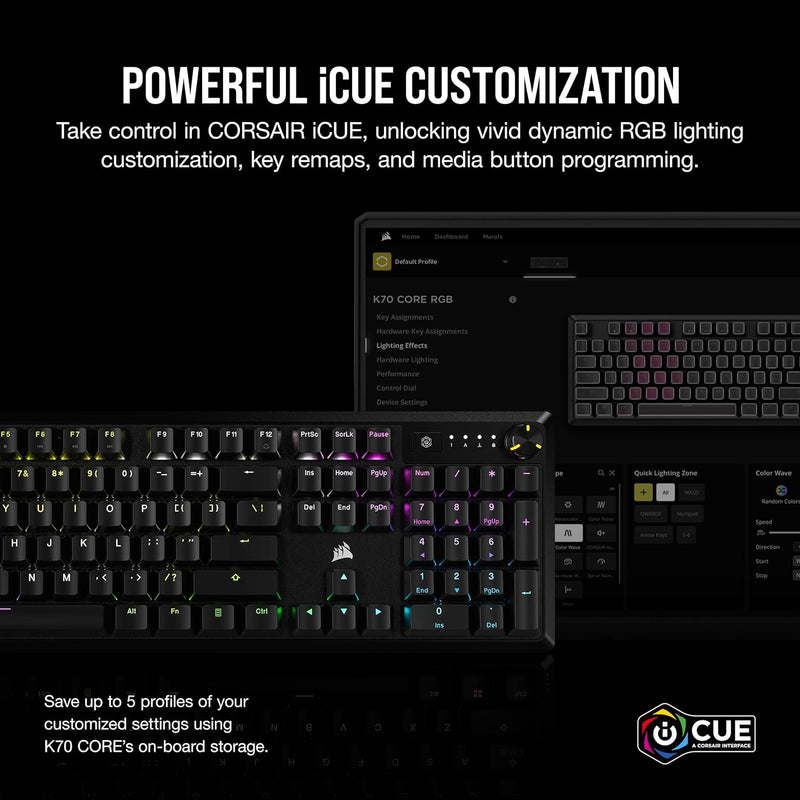 Corsair K70 CORE RGB Mechanical Gaming Keyboard — Black CH-910971E-NA
