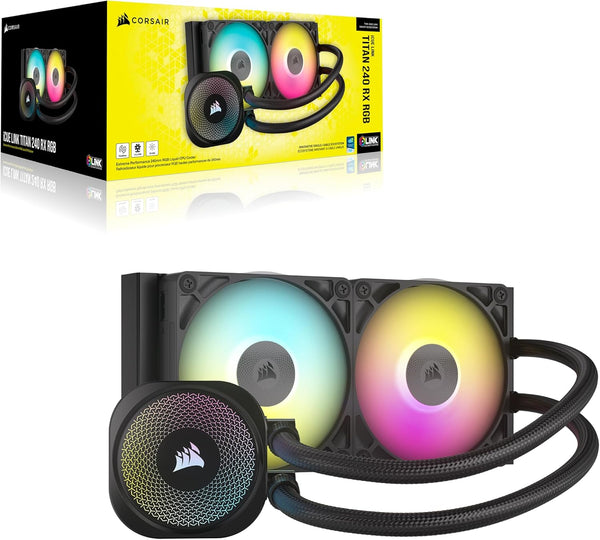 CORSAIR iCUE LINK TITAN 240 RX RGB 240mm Liquid CPU Cooler CW-9061016-WW 