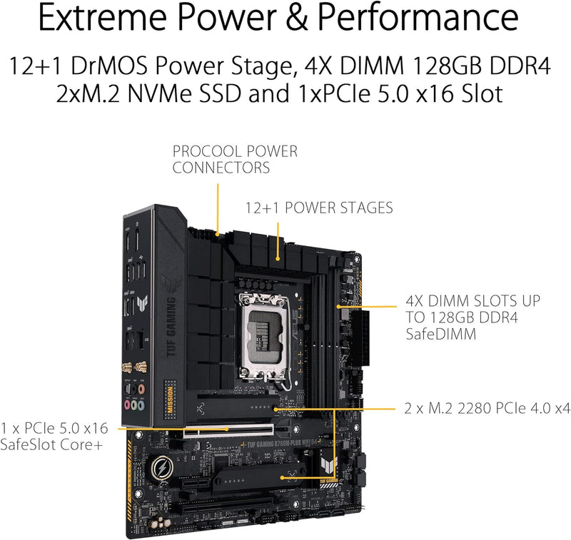 ASUS TUF GAMING B760M-PLUS D4 DDR4,LGA 1700 mATX Motherboard