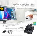 ATEN US3312 2 Port True 4K USB-C DisplayPort Cable KVM Switch w/外接式切換按鍵