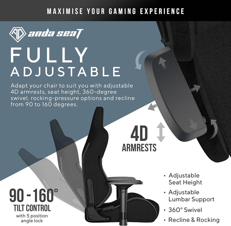 Anda Seat T-Pro 2 Series Premium (黑色) Gaming Chair 人體工學高背電競椅 (代理直送)