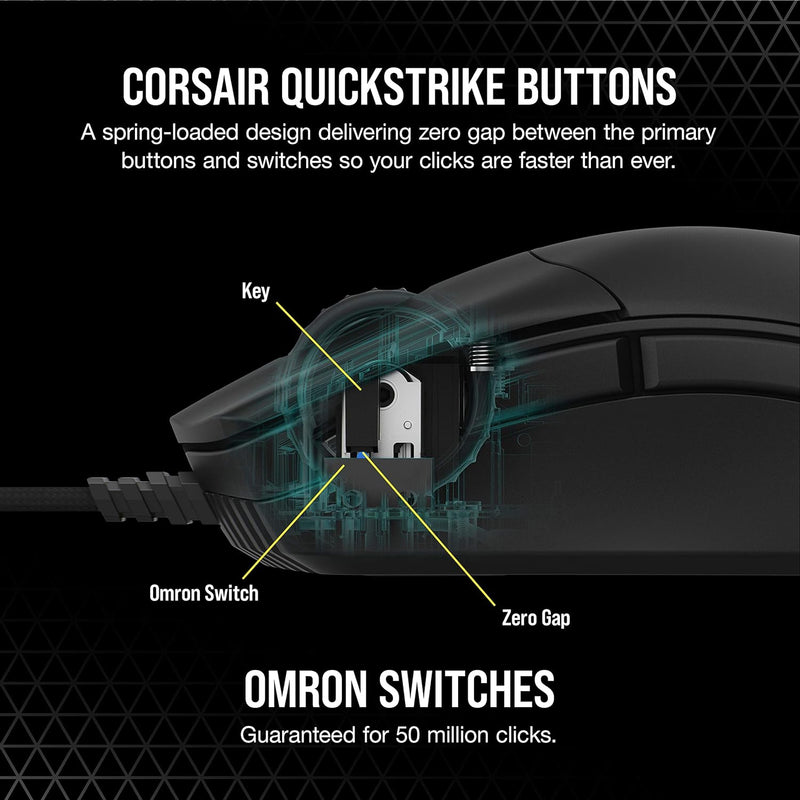 Corsair SABER RGB PRO WIRELESS CHAMPION SERIES Ultra-Lightweight FPS/MOBA Gaming Mouse CH-9313211-AP 