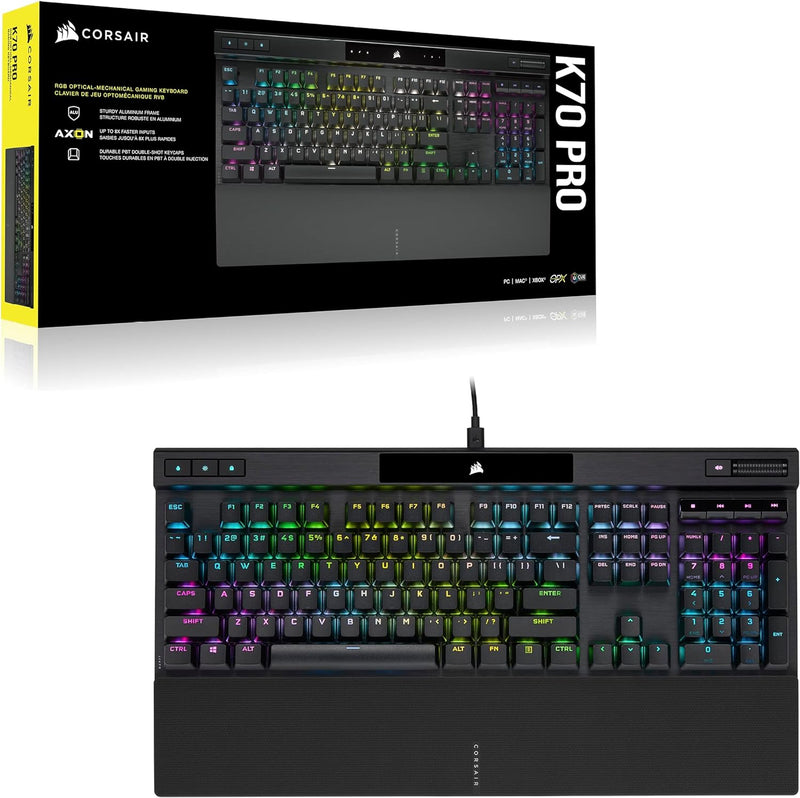 Corsair K70 RGB PRO Optical-Mechanical Gaming Keyboard with PBT DOUBLE SHOT PRO Keycaps CH-910941A-NA