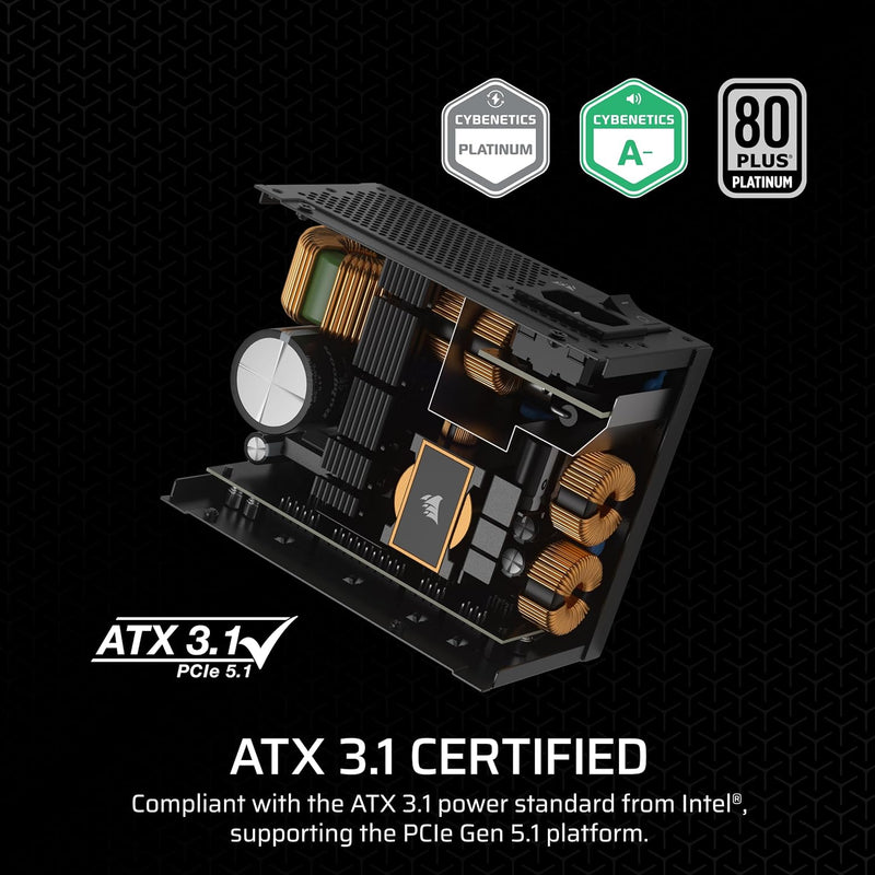 CORSAIR 850W SF850 SFX ATX3.1 80Plus Platinum Full Modular Power Supply (CP-9020256-UK) 