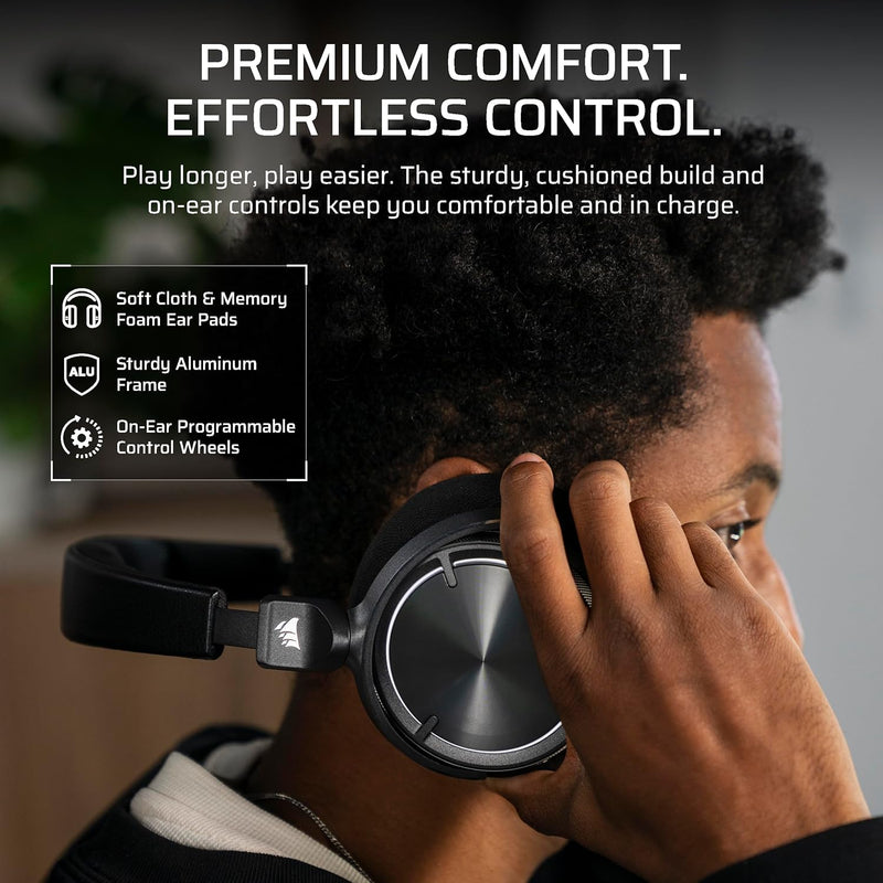【優惠價】Corsair VIRTUOSO MAX Wireless Gaming Headphones Carbon Color 碳黑色 CA-9011372-WW