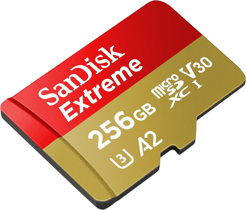 SanDisk 256GB Extreme microSDXC (A2, V30, UHS-I/U3, 190R/130W MB/s) SDSQXAV-256G-GN6MN 772-4524
