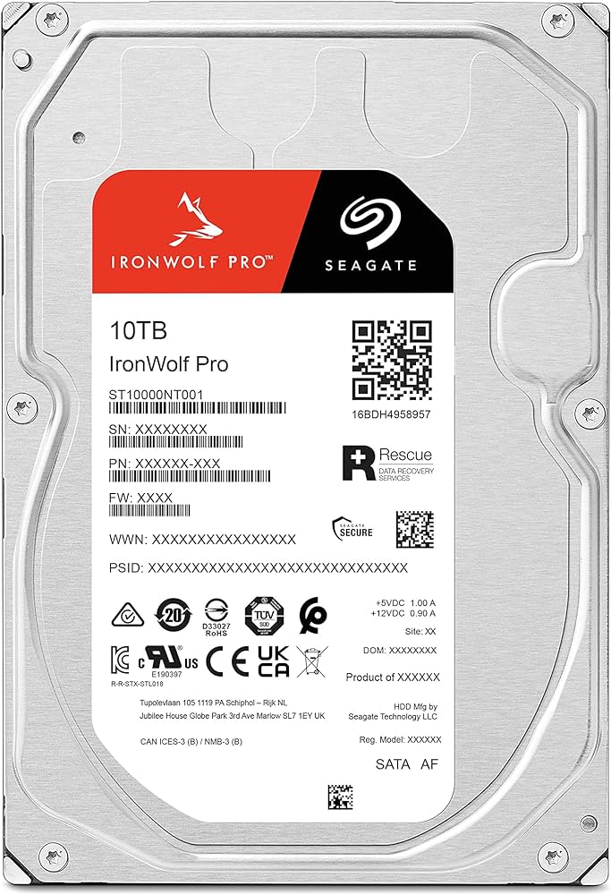 Seagate 10TB IronWolf Pro ST10000NT001 NAS 3.5" SATA 7200rpm 256MB Cache HDD
