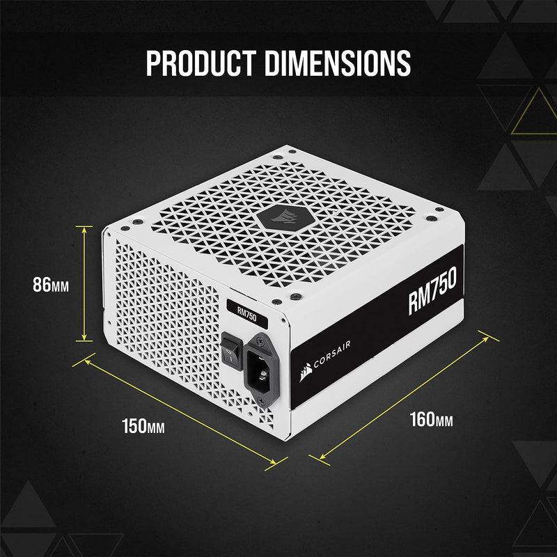 CORSAIR 750W RM750-WH-21 RM White 白色 80Plus Gold Full Modular Power Supply (CP-9020231-UK)