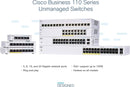 Cisco Business CBS110 24-Port Gigabit Switch (CBS110-24T-UK / NE-11024T)