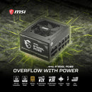 MSI 750W MAG A750GL PCIE 5.1 ATX 3.1 80Plus Gold Full Modular Power Supply (PS-MPA75GL)