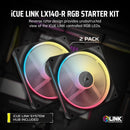 Corsair iCUE LINK LX140-R RGB Starter Kit Black 140mm PWM Reverse 反葉 PC Case Fan Dual Pack (2件裝) (CO-9051052-WW)