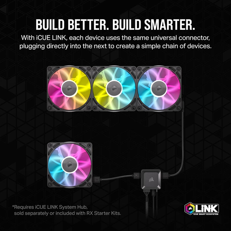 Corsair iCUE LINK RX140 RGB 140mm PWM Single Fan Expansion - White CO-9051023-WW 