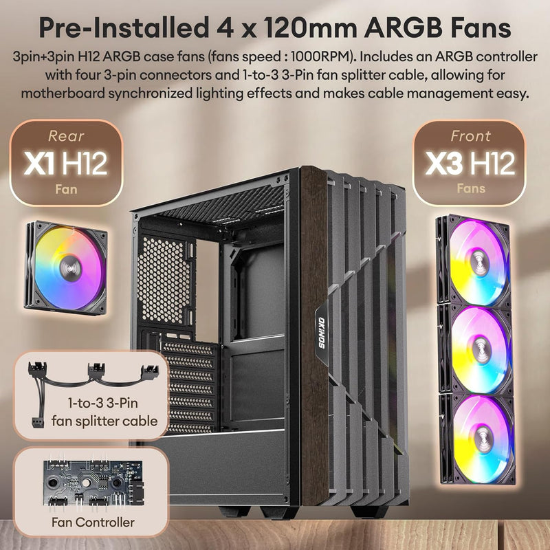 Okinos Cypress 5 ARGB (Wood) ATX Case