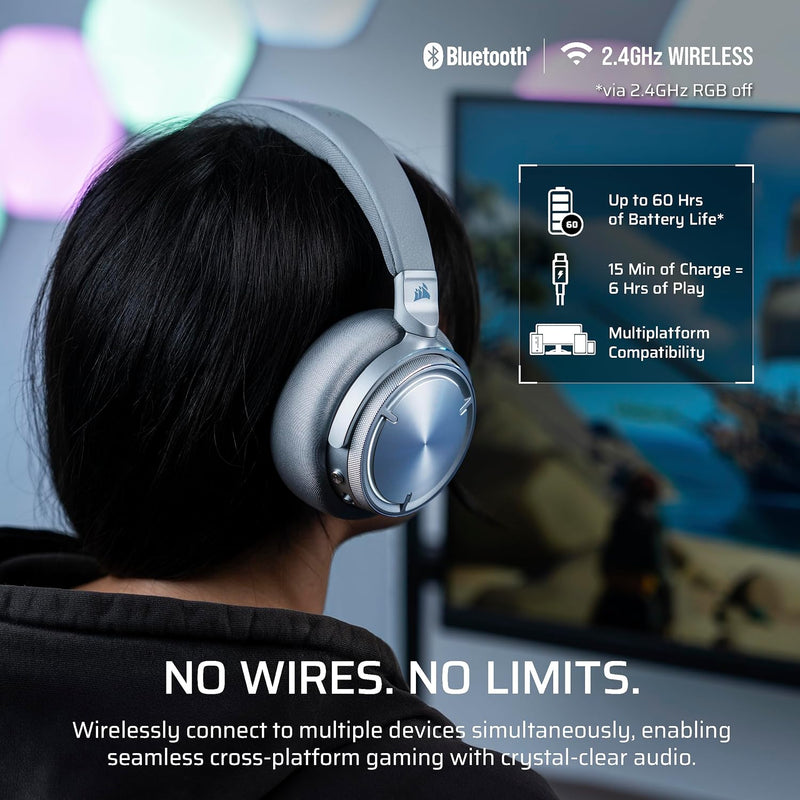 【優惠價】Corsair VIRTUOSO MAX Wireless Gaming Headphones Silver Color 銀色 CA-9011373-WW