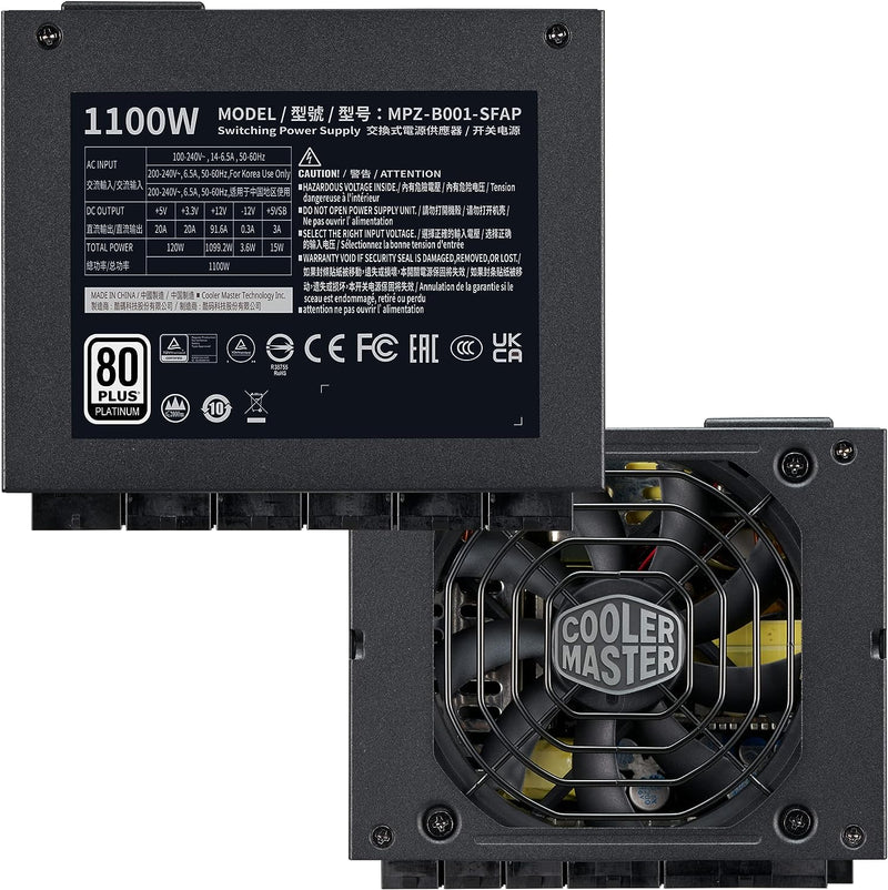 Cooler Master 1100W V SFX PLATINUM 1100 ATX 3.0 80Plus Full Modular Power Supply (MPZ-B001-SFAP-BUK)
