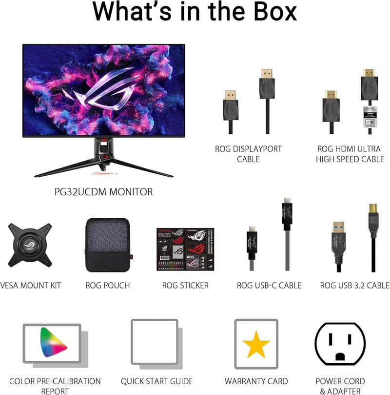 ASUS 31.5" PG32UCDM 240Hz 4K UHD OLED (16:9) 電競顯示器(HDMI2.1)