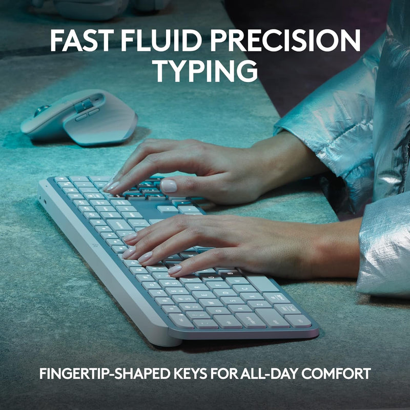 Logitech MX KEYS S Wireless Keyboard 先進無線炫光鍵盤 - Pearl White 珍珠白色 920-011563 原裝行貨