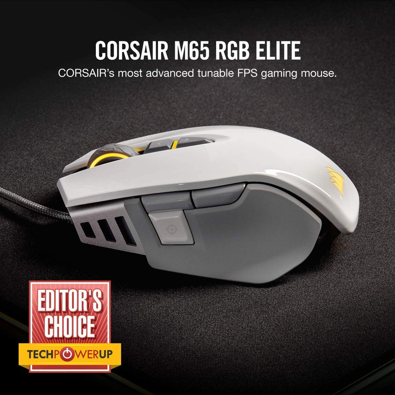 [CORSAIR May gaming product discount] Corsair M65 RGB ELITE Tunable FPS Gaming Mouse - White CH-9309111-AP 