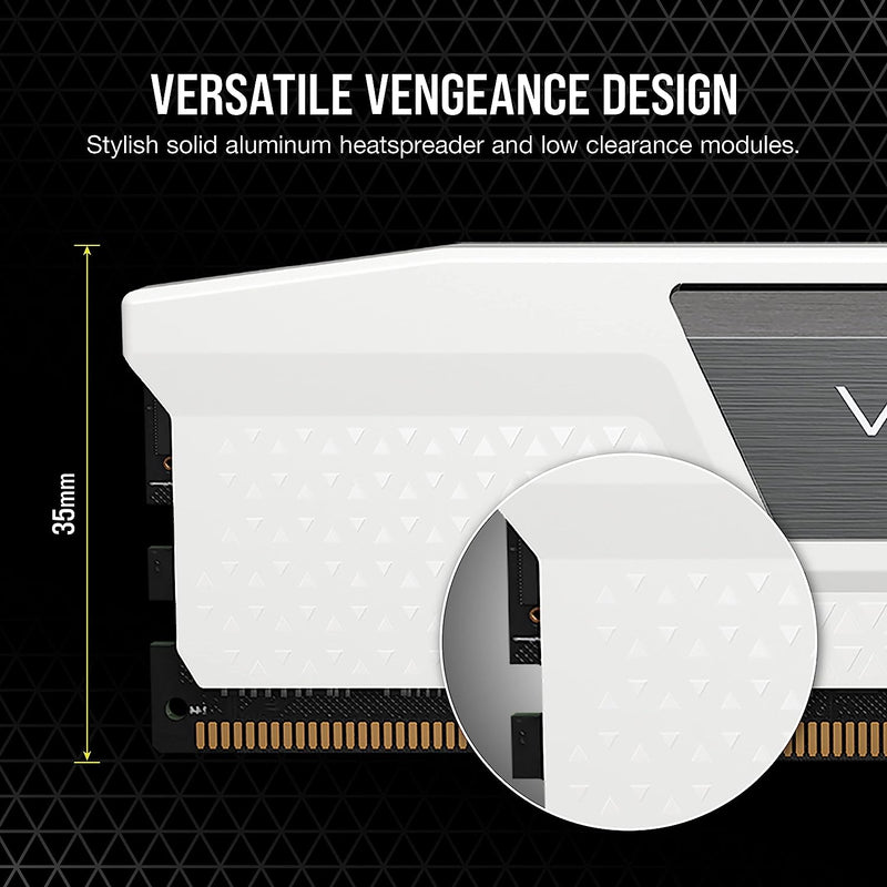 CORSAIR 64GB Kit (2x32GB) VENGEANCE White CMK64GX5M2B5600C40W DDR5 5600MHz Memory