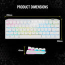 Corsair K70 PRO MINI Wireless 60% Mechanical CHERRY MX Red Switch Keyboard with RGB Backlighting - White CH-9189110-NA