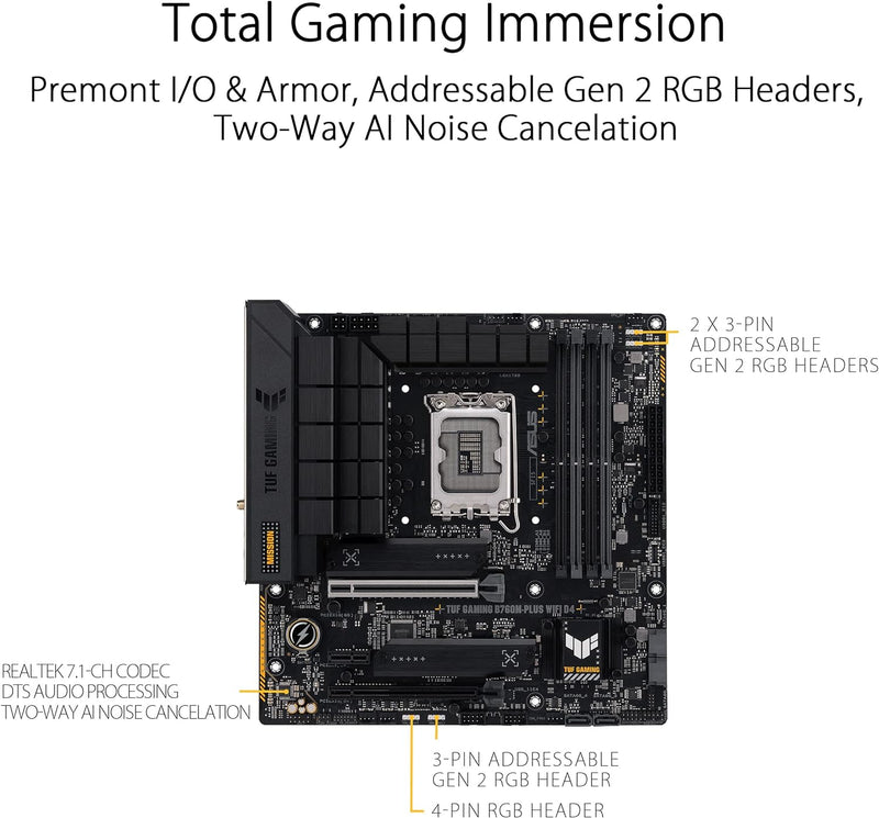 ASUS TUF GAMING B760M-PLUS D4 DDR4,LGA 1700 mATX Motherboard