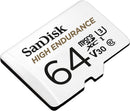 SanDisk 64GB High Endurence microSD (CL10 V30 U3 4K 100MB/s) SDSQQNR-064G-GN6IA 772-4172