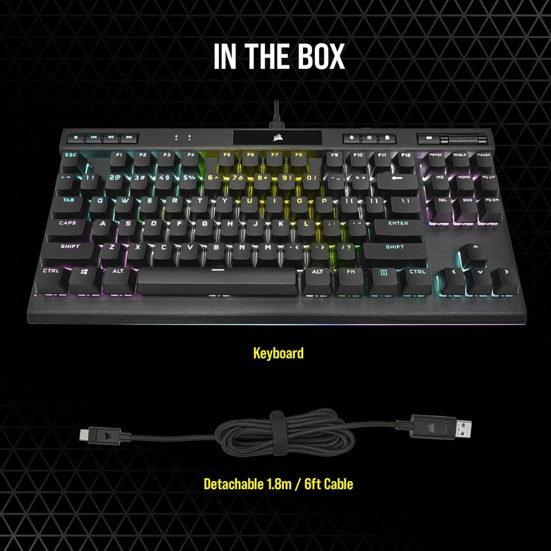 Corsair K70 RGB TKL CHAMPION SERIES Optical-Mechanical Gaming Keyboard with PBT DOUBLE SHOT PRO Keycaps CH-911901A-NA