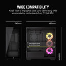 CORSAIR iCUE LINK 3500X RGB Black 黑色 Tempered Glass Mid-Tower Case CC-9011280-WW