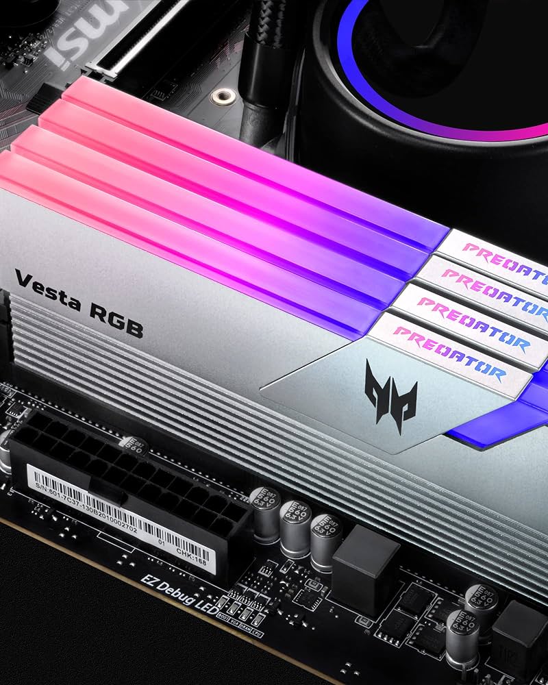 Acer Predator 32GB Kit (2x16GB) VESTA II RGB Silver 銀色 BL.9BWWR.366 CL30 DDR5 6000MHz Memory AMD EXPO & Intel XMP 3.0 (RM-AV5D32W)