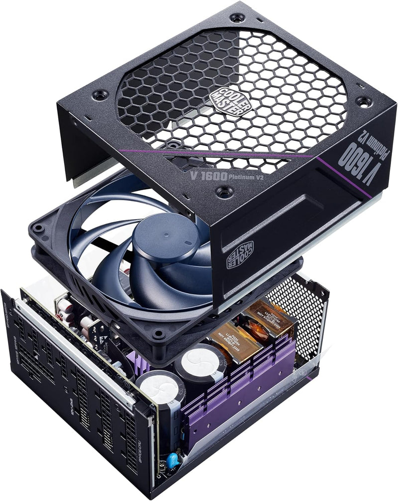Cooler Master 1600W V Platinum V2 1600 ATX 3.1 80Plus Platinum Dual 90° 12V-2x6 Full Modular Power Supply MPZ-G002-AFAP 