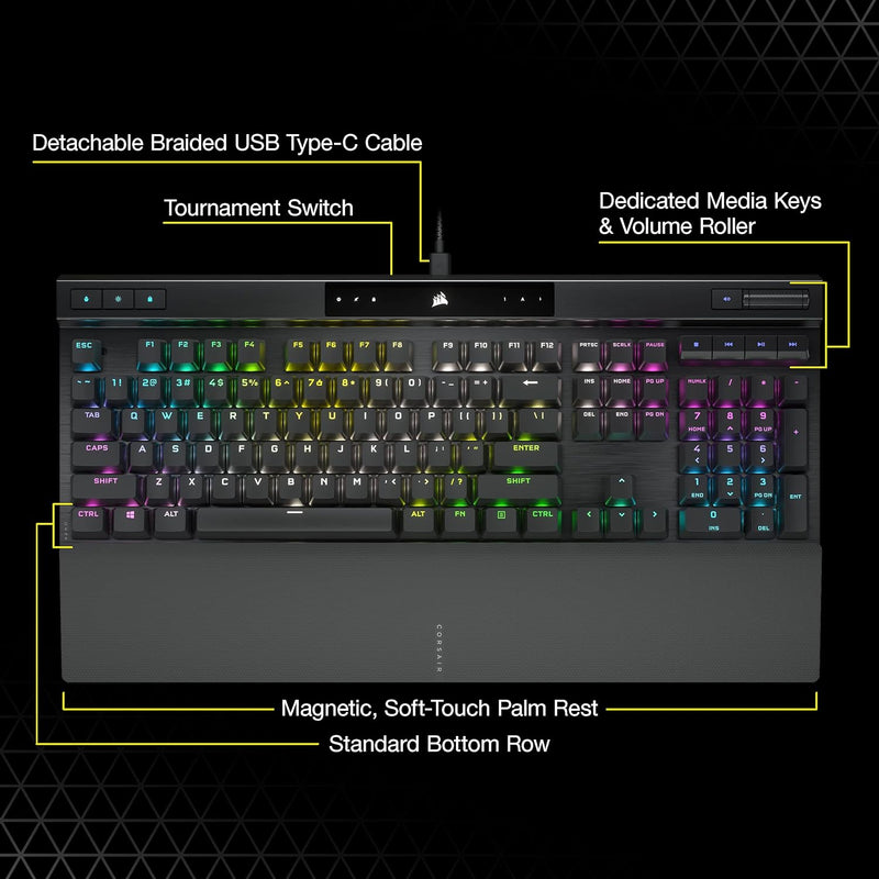 Corsair K70 RGB PRO Optical-Mechanical Gaming Keyboard with PBT DOUBLE SHOT PRO Keycaps CH-910941A-NA