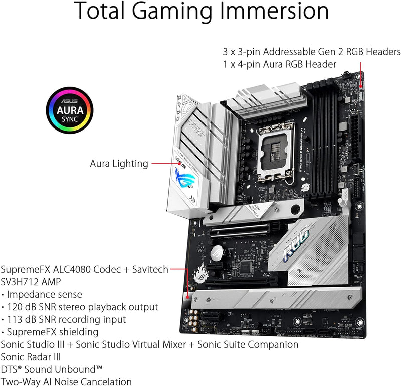ASUS ROG STRIX B760-A GAMING WIFI D4 DDR4,LGA 1700 ATX Motherboard
