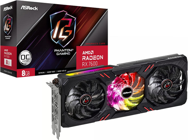 ASRock Radeon™ RX 7600 Phantom Gaming OC 8GB GDDR6 (RX7600 PG 8GO)