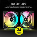 Corsair iCUE LINK QX120 RGB Black 120mm PWM PC Case Fan Starter Kit with iCUE LINK System Hub (3件裝) CO-9051002-WW